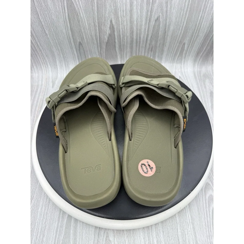 Teva Hurricane Verge Mens Size 10 Olive Green Slip On Slide Sandals 1136230 NEW